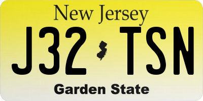 NJ license plate J32TSN