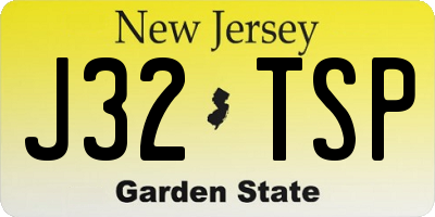 NJ license plate J32TSP