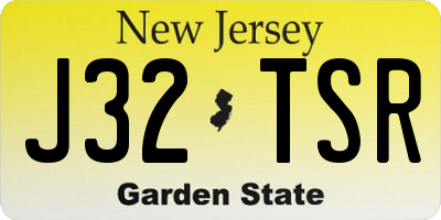 NJ license plate J32TSR