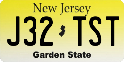 NJ license plate J32TST