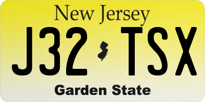 NJ license plate J32TSX