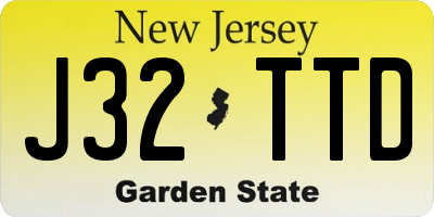 NJ license plate J32TTD