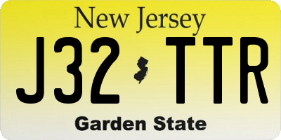 NJ license plate J32TTR