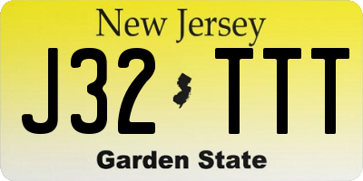 NJ license plate J32TTT
