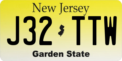 NJ license plate J32TTW