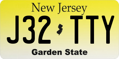 NJ license plate J32TTY