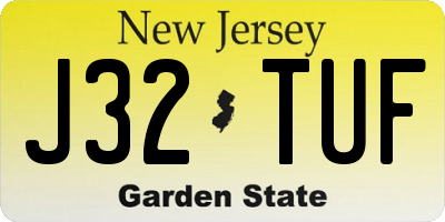 NJ license plate J32TUF