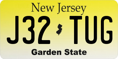 NJ license plate J32TUG