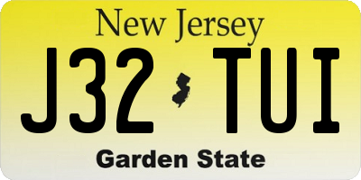 NJ license plate J32TUI