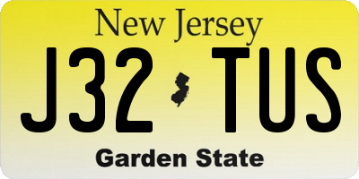 NJ license plate J32TUS
