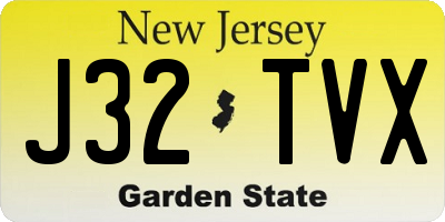 NJ license plate J32TVX