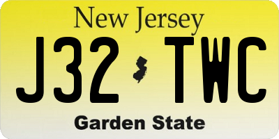 NJ license plate J32TWC