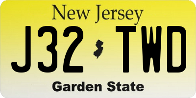 NJ license plate J32TWD