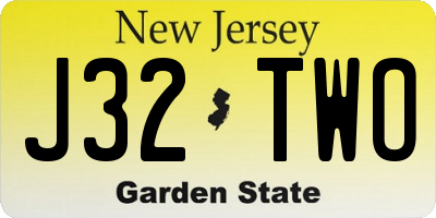 NJ license plate J32TWO