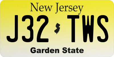 NJ license plate J32TWS