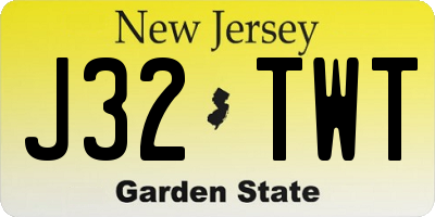 NJ license plate J32TWT