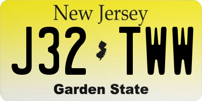 NJ license plate J32TWW