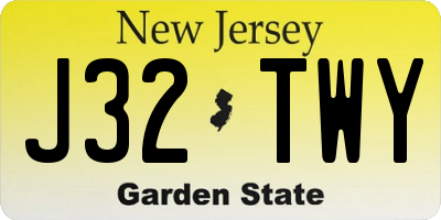 NJ license plate J32TWY
