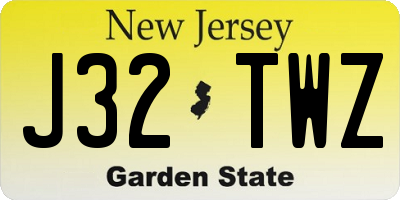 NJ license plate J32TWZ