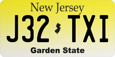 NJ license plate J32TXI