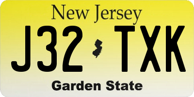 NJ license plate J32TXK