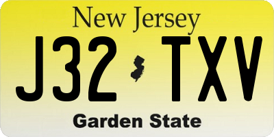 NJ license plate J32TXV