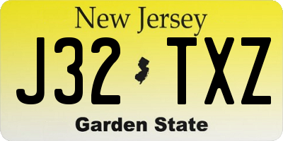 NJ license plate J32TXZ