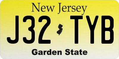 NJ license plate J32TYB