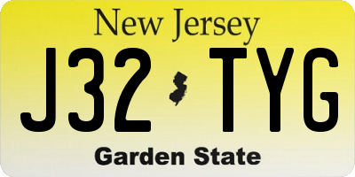 NJ license plate J32TYG