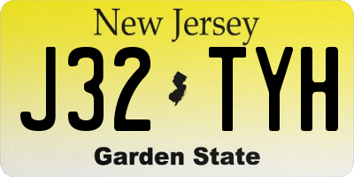 NJ license plate J32TYH
