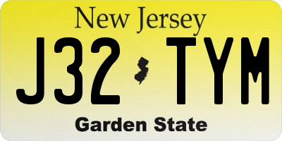 NJ license plate J32TYM