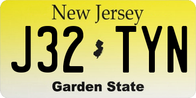 NJ license plate J32TYN