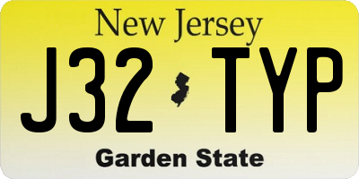 NJ license plate J32TYP