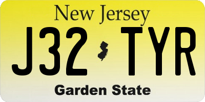 NJ license plate J32TYR