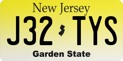 NJ license plate J32TYS