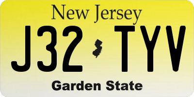 NJ license plate J32TYV
