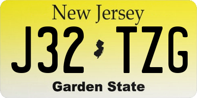NJ license plate J32TZG