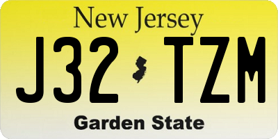 NJ license plate J32TZM