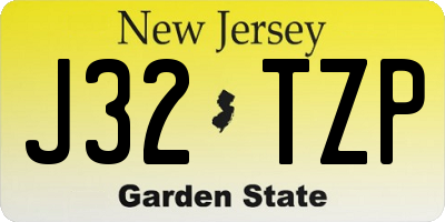 NJ license plate J32TZP
