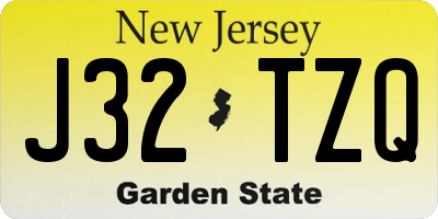 NJ license plate J32TZQ