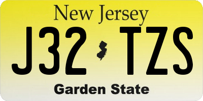 NJ license plate J32TZS