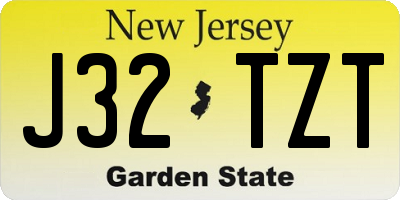 NJ license plate J32TZT