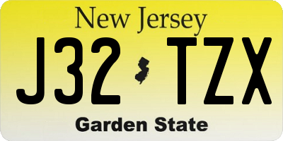 NJ license plate J32TZX