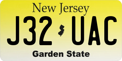 NJ license plate J32UAC