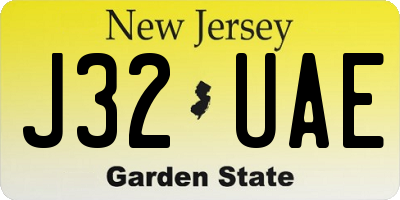 NJ license plate J32UAE
