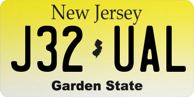 NJ license plate J32UAL