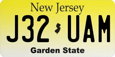 NJ license plate J32UAM