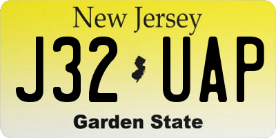 NJ license plate J32UAP