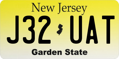 NJ license plate J32UAT