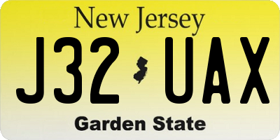 NJ license plate J32UAX